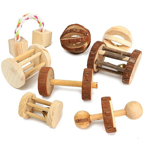 Cute Natural Wooden Rabbits Toys Pine