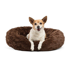 Long Plush Super Soft Pet Bed Kennel Dog Round Cat Winter Warm Sleeping Bag Puppy dog