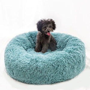 Long Plush Super Soft Pet Bed Kennel Dog Round Cat Winter Warm Sleeping Bag Puppy dog