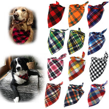 Load image into Gallery viewer, Dog Bandanas Large Pet Scarf Pet Bandana For Dog Cotton Plaid  ties Collar  Dog Scarf Large Dog Accessories