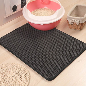 Double-Layer Litter Mat Pet Carpet Cat Sand Cat Toilet Mat Cats Waterproof Mats For Pets Cats Trapper Foldable EVA Non-slip Mats