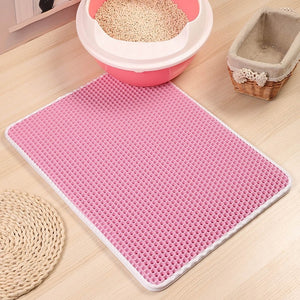 Double-Layer Litter Mat Pet Carpet Cat Sand Cat Toilet Mat Cats Waterproof Mats For Pets Cats Trapper Foldable EVA Non-slip Mats