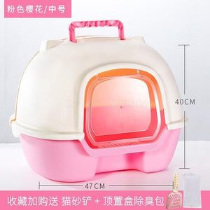 Fully Enclosed Cat Litter Basin Cat Toilet Deodorization Extra Large Anti-splash Cat Salad Stool Basin