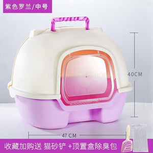 Fully Enclosed Cat Litter Basin Cat Toilet Deodorization Extra Large Anti-splash Cat Salad Stool Basin