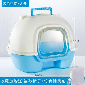 Fully Enclosed Cat Litter Basin Cat Toilet Deodorization Extra Large Anti-splash Cat Salad Stool Basin