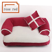 Load image into Gallery viewer, Pet Dog bed  Warm comfortable winter Luxury Dog Sofa With Pillow