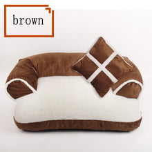 Load image into Gallery viewer, Pet Dog bed  Warm comfortable winter Luxury Dog Sofa With Pillow