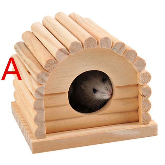 New Hamster Wooden Toy Set Tube Tunnel Cage Seesaw House