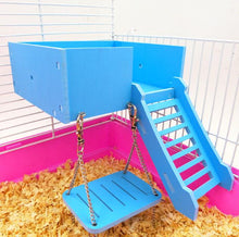 Load image into Gallery viewer, New Hamster Wooden Toy Set Tube Tunnel Cage Seesaw House