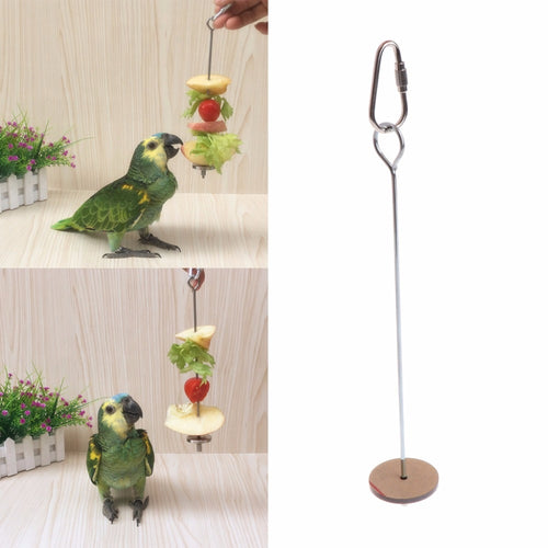 1Pc  Birds Food Holder Support Small Animal Stainless Steel Fruit