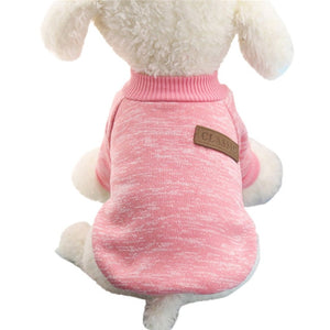 Classic Dog Clothes Warm Puppy Outfit Pet Jacket Coat Winter Dog Clothes Soft Sweater Clothing For Small Dogs