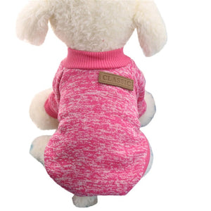 Classic Dog Clothes Warm Puppy Outfit Pet Jacket Coat Winter Dog Clothes Soft Sweater Clothing For Small Dogs