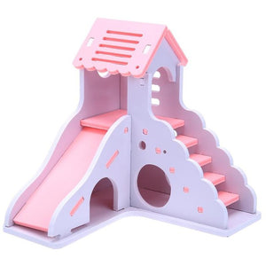 Wooden Hamster Staircase Sleeping House