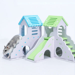 Wooden Hamster Staircase Sleeping House