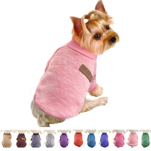 Classic Dog Clothes Warm Puppy Outfit Pet Jacket Coat Winter Dog Clothes Soft Sweater Clothing For Small Dogs