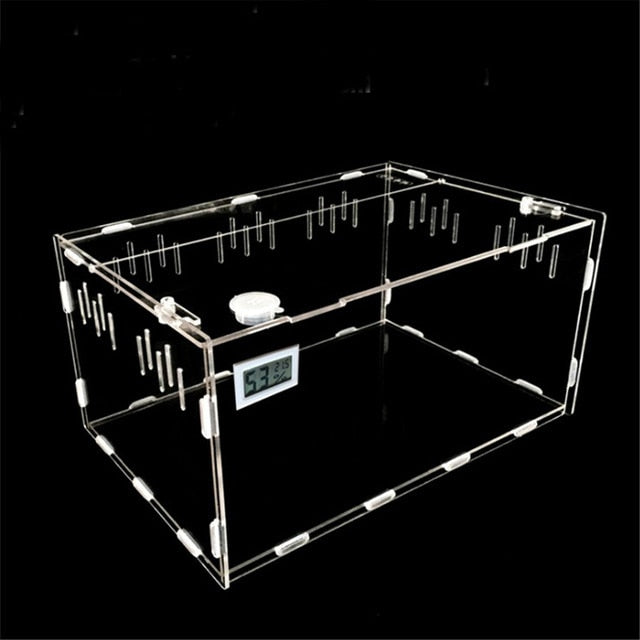 S/L Size Reptile Tank Insect Spiders Tortoise Lizard Acrylic Transparent Breeding