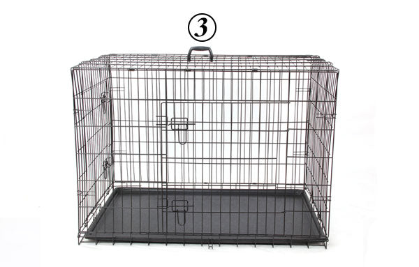 Pet Dog Cage House Solid Crate Double-Door Collapsible Easy Install 4Size   for Small Large Dog