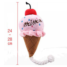 Load image into Gallery viewer, 1pc Plush Dog Toys Squeaky Bone Ice Cream Carrot Puppy Chew Toy