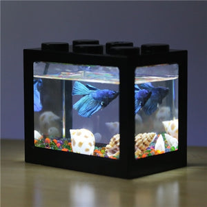 6 colors Mini Aquarium USB LED Light Lamp Fish Tank home office  Tea Table   decoration