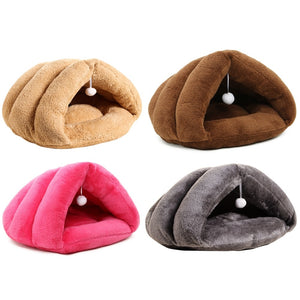 Cat Bed House Windproof 4 Colours Yumuşak Polar Kış Sıcak