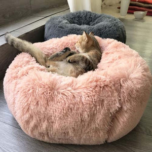 Long Plush Super Soft Pet Bed Kennel Dog Round Cat Winter Warm Sleeping Bag Puppy dog