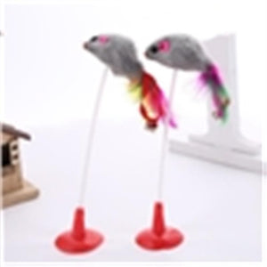 Cat Interactive Toy Stick Feather Wand With Small Bell Mouse Cage Toys Plastic Artificial Colorful Cat Teaser Toy Pet Supplies