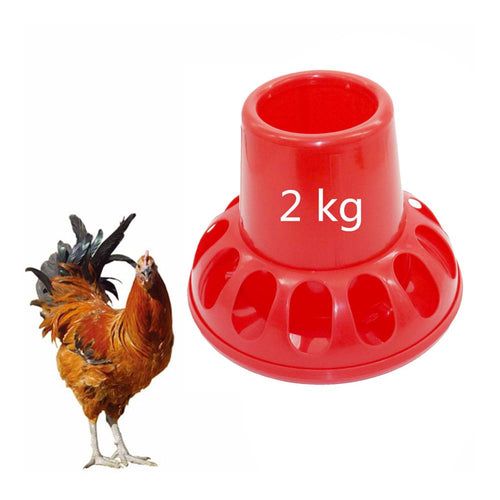 2Kg Poultry Feeding Tools Red Plastic Chicken  Feeders