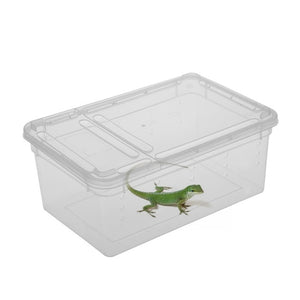 19x12.5x7.5cm Transparent Plastic Box Insect Reptile Transport Breeding Live Food Feeding Box