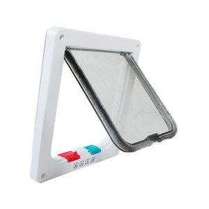 Pet Door 4 Way Lockable Dog Cat Kitten Door Security Flap Door ABS Plastic S/M/L Animal Small Pet Cat Dog