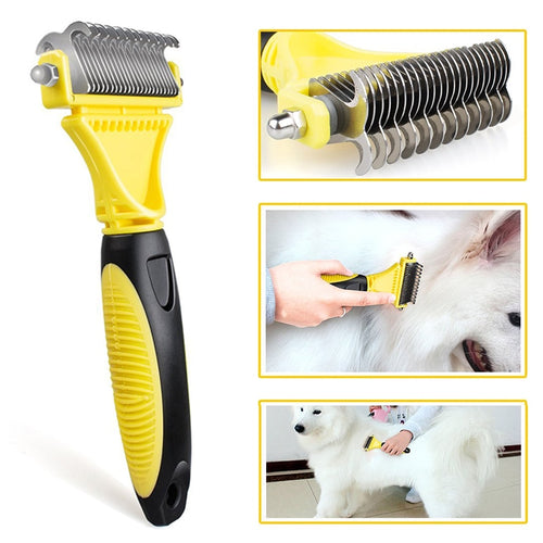 New Stainless Double-sided Pet Cat Dog Comb Brush Professional
