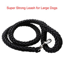 Load image into Gallery viewer, L/XL Super Strong Coarse Nylon Dog Leash Army Green Canvas Double Row Adjustable Dog Collar For Medium Large Dogs 130cm