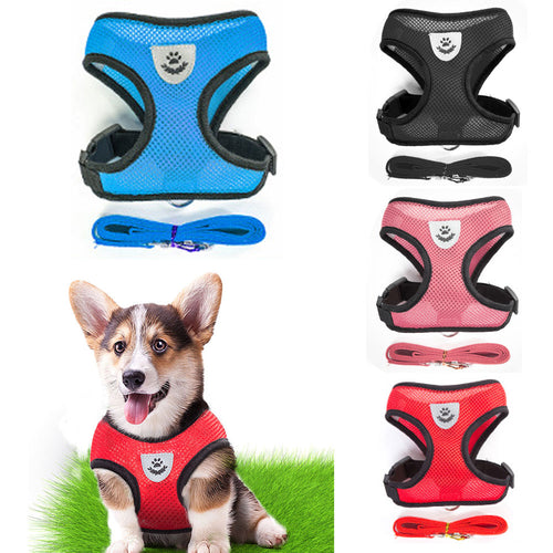 Breathable Small Dog Pet Harness and Leash Set Puppy dog Vest Harness